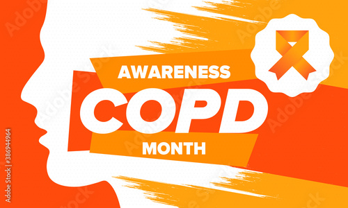 COPD Awareness Month in November. Chronic Obstructive Pulmonary Disease. Celebrated annual in United States. Medical health care and awareness design. Poster, card, banner and background. Vector
