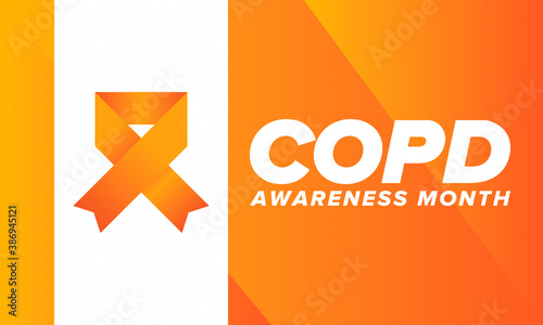 COPD Awareness Month in November. Chronic Obstructive Pulmonary Disease. Celebrated annual in United States. Medical health care and awareness design. Poster, card, banner and background. Vector