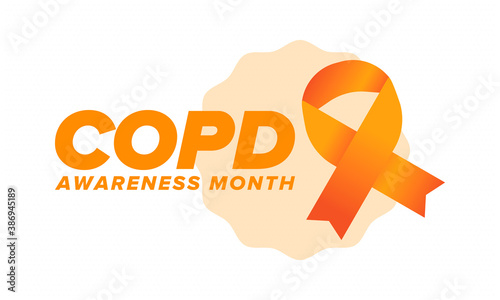 COPD Awareness Month in November. Chronic Obstructive Pulmonary Disease. Celebrated annual in United States. Medical health care and awareness design. Poster, card, banner and background. Vector