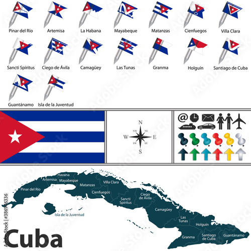 Obraz na plátne Map of Cuba