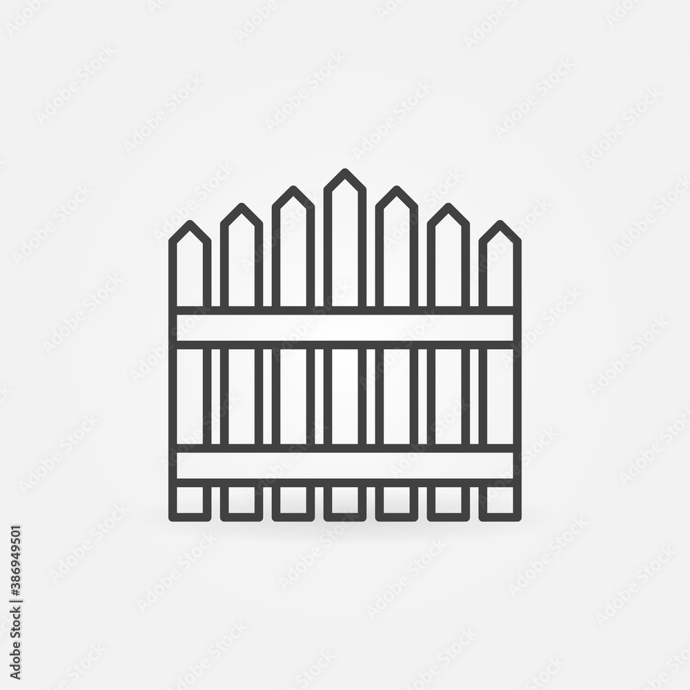 Wooden Fencing vector concept icon or symbol in thin line style