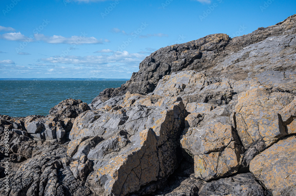 Geological landscape at Blue Pool, Broughton Bay, Gower Peninsula, Wales Geological landscape at Blue Pool, Broughton Bay, Gower Peninsula, Wales