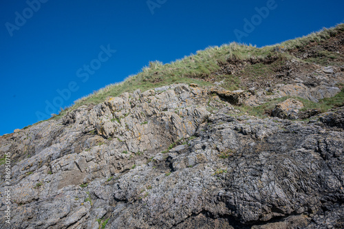 Geological landscape at Blue Pool  Broughton Bay  Gower Peninsula  Wales