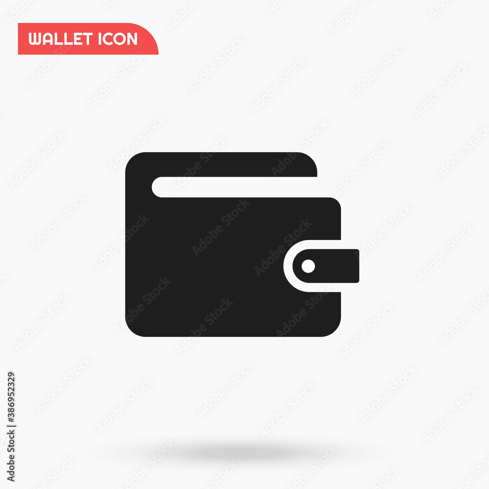 Wallet icon vector template for business and money, earnings and salary.