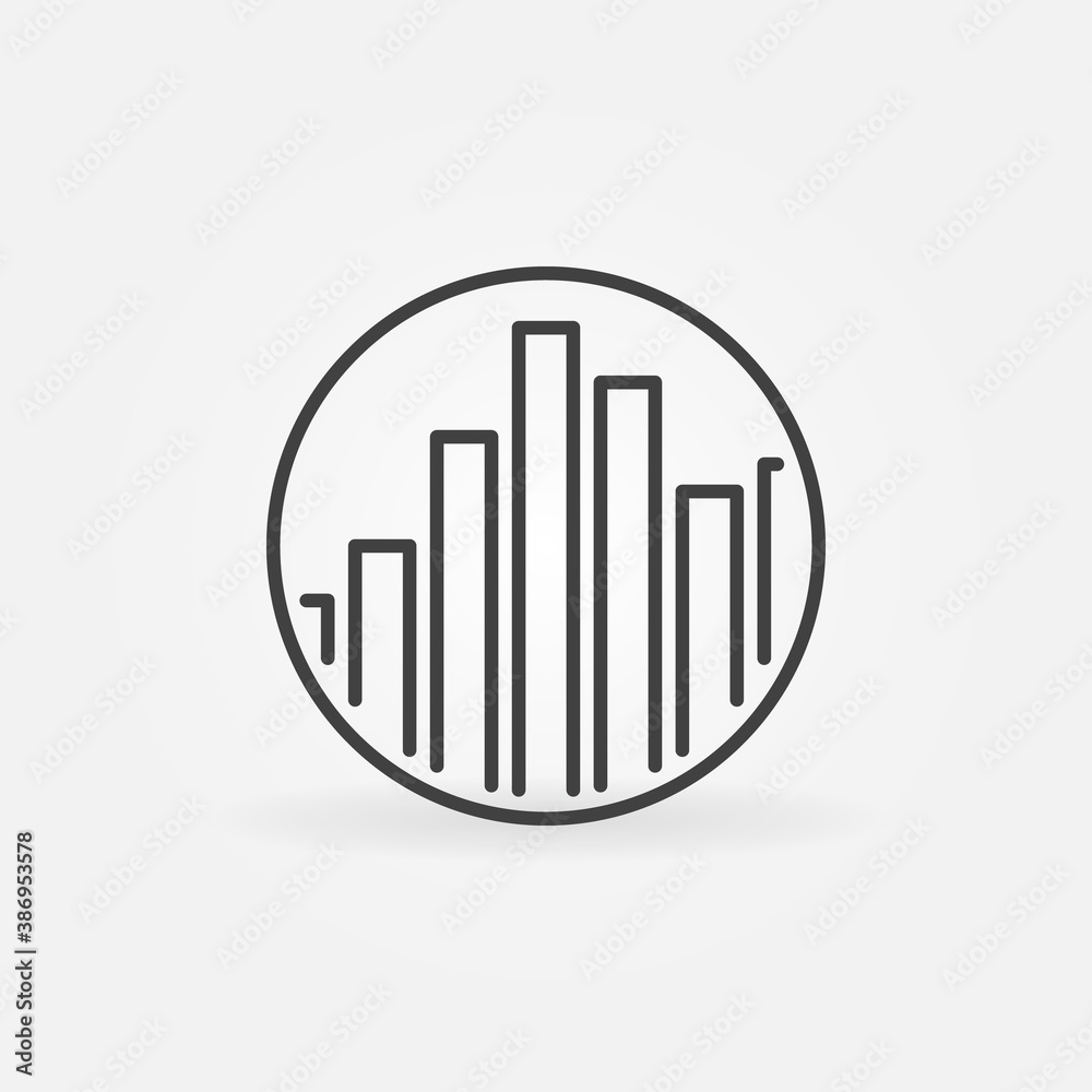 Sound Equalizer in Circle outline vector concept icon or design element Sound Equalizer in Circle outline vector concept icon or design element