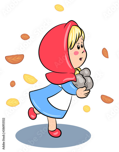 Rotkäppchen holt Steine - Vektor-Illustration