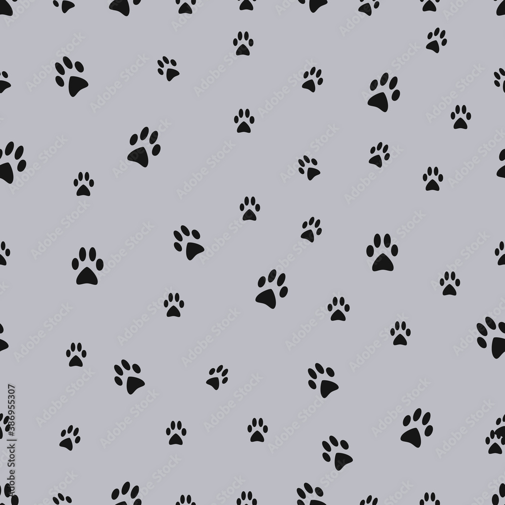 seamless pattern with cat paws seamless pattern with cat paws