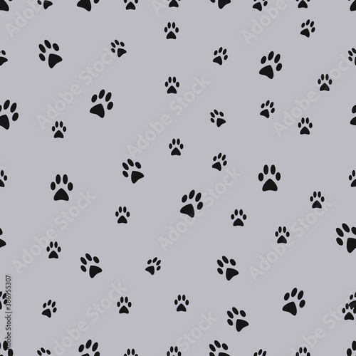 seamless pattern with cat paws © ElenaB