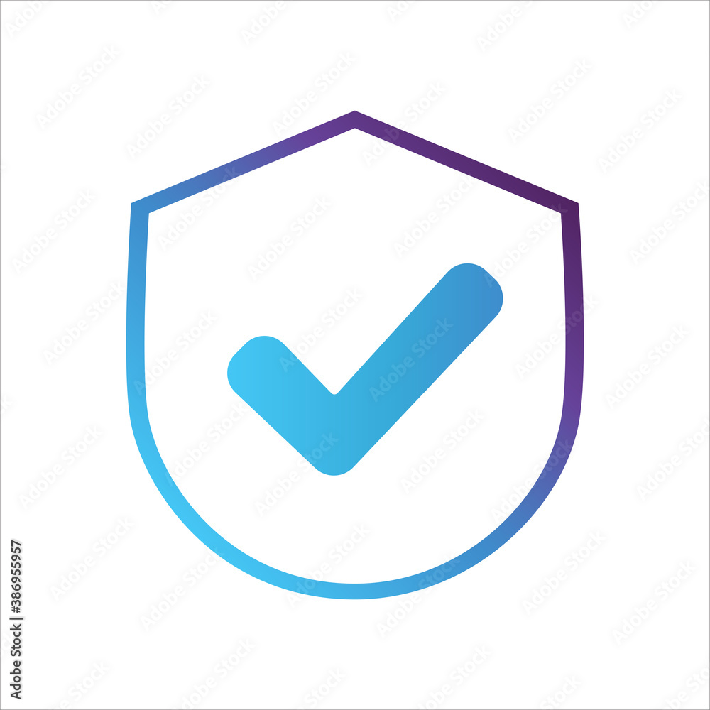 security shield icon. shield with task symbol.gradient style outline Vector illustration, vector icon concept. security shield icon. shield with task symbol.gradient style outline Vector illustration, vector icon concept.