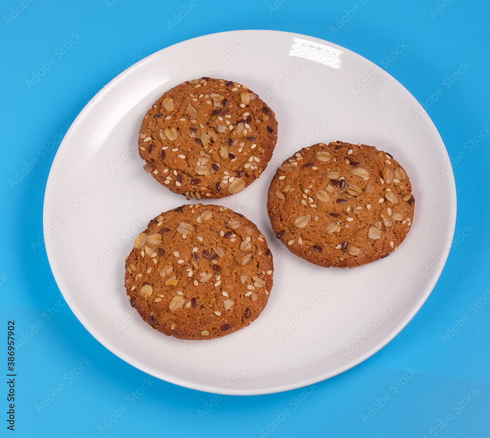 cookie on blue cookie on blue