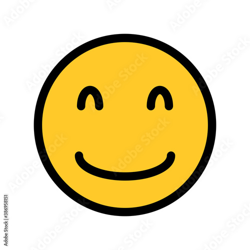 Smile Emoticon Icon Color Design Vector Template Illustration