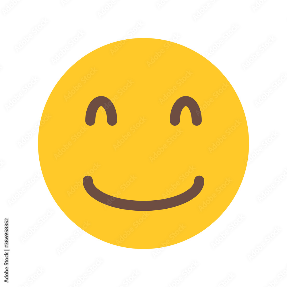 Fototapeta premium Smile Emoticon Icon Color Design Vector Template Illustration