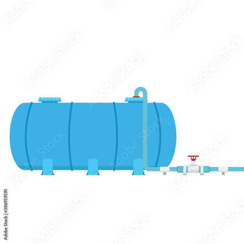 Water tank vector. water tank on white background. tap vector. Hose.