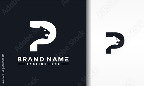 letter P panther logo