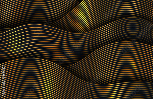 Black and gold luxury elegant background. gold abstract background banner with wavy lines gold color creative modern	