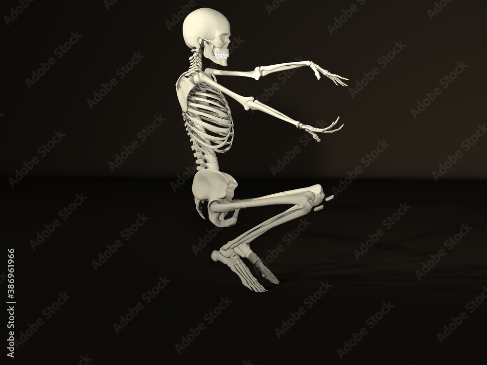 Obraz premium 3D rendered dancing skeleton