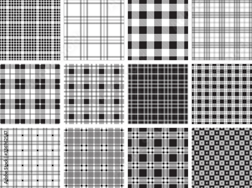 A Collection of plaid seamless patterns.