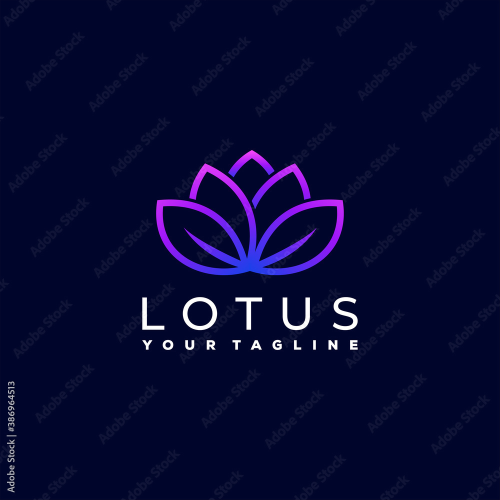 lotus flower gradient logo design lotus flower gradient logo design
