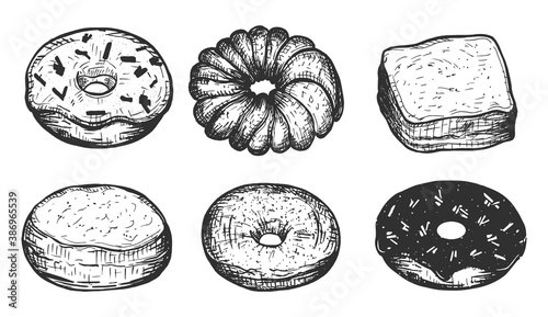 Icing donut dessert assortment