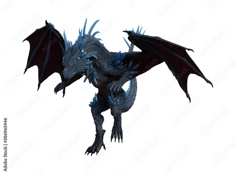 Blue spiked dragon on a white background. Blue spiked dragon on a white background.