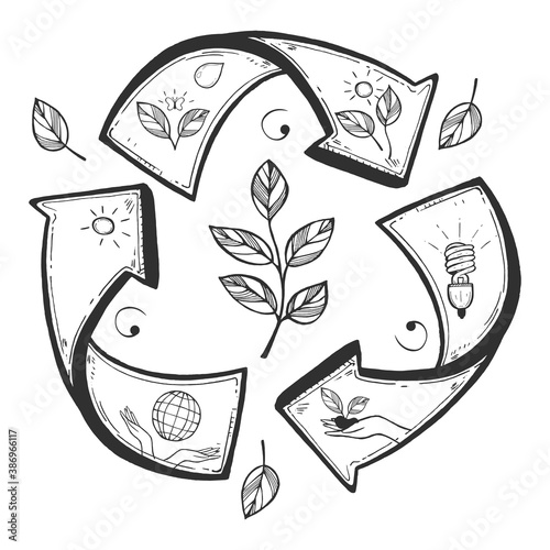 Eco recycle nature protection icon