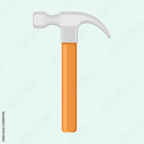 Hammer tool flat vector illustration.