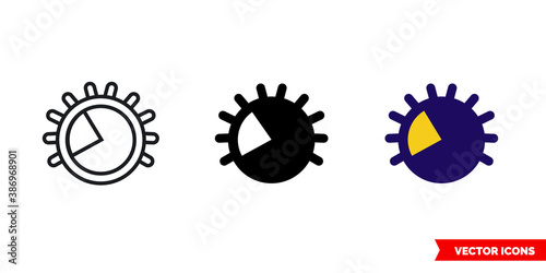 Light dimming 40 percent icon of 3 types color, black and white, outline. Isolated vector sign symbol.