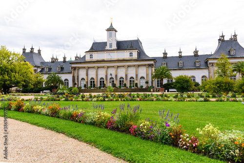 Panorama Schloßpark Pillnitz  / Park of pillnitz castle - panoramic view. Built in the 18th century - owned by the free state of saxony.
