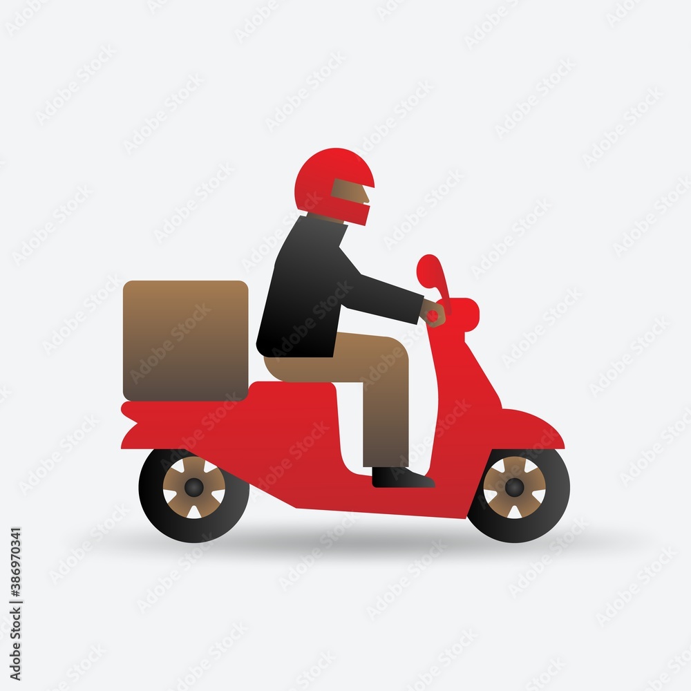 Delivery food service. Man on motorcycle Delivery food service. Man on motorcycle