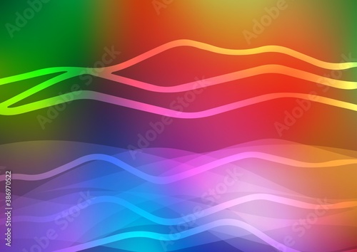 Light Multicolor  Rainbow vector texture with colored lines.