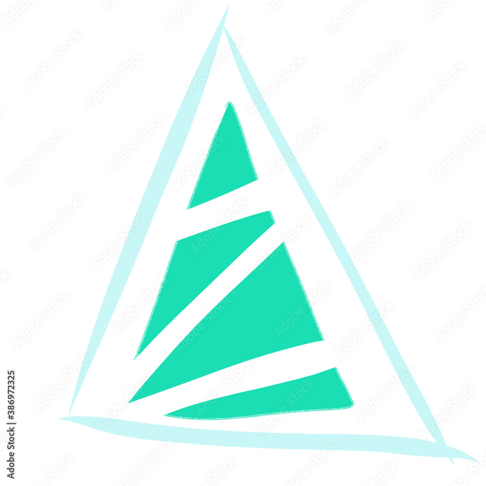 New year and Christmas design of green Christmas tree and blue snow New year and Christmas design of green Christmas tree and blue snow