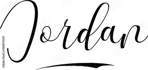  Jordan-Male Name Cursive Calligraphy on White Background