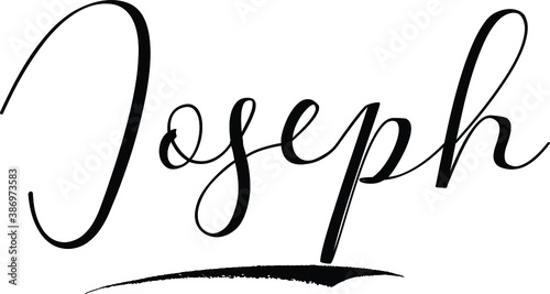 Joseph-Male Name Cursive Calligraphy on White Background