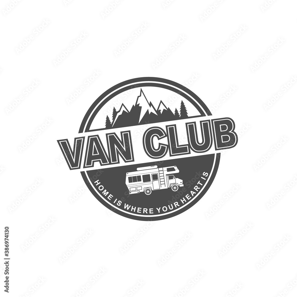 Vector logo, badge, symbol, icon template design with Adventure Theme
