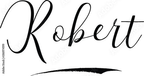 Robert-Male Name Cursive Calligraphy on White Background