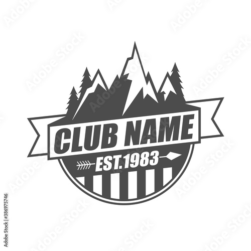 Vector logo, badge, symbol, icon template design with Adventure Theme
