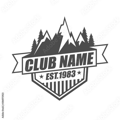Vector logo, badge, symbol, icon template design with Adventure Theme
