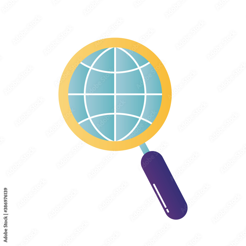 Global sphere in lupe vector design Global sphere in lupe vector design