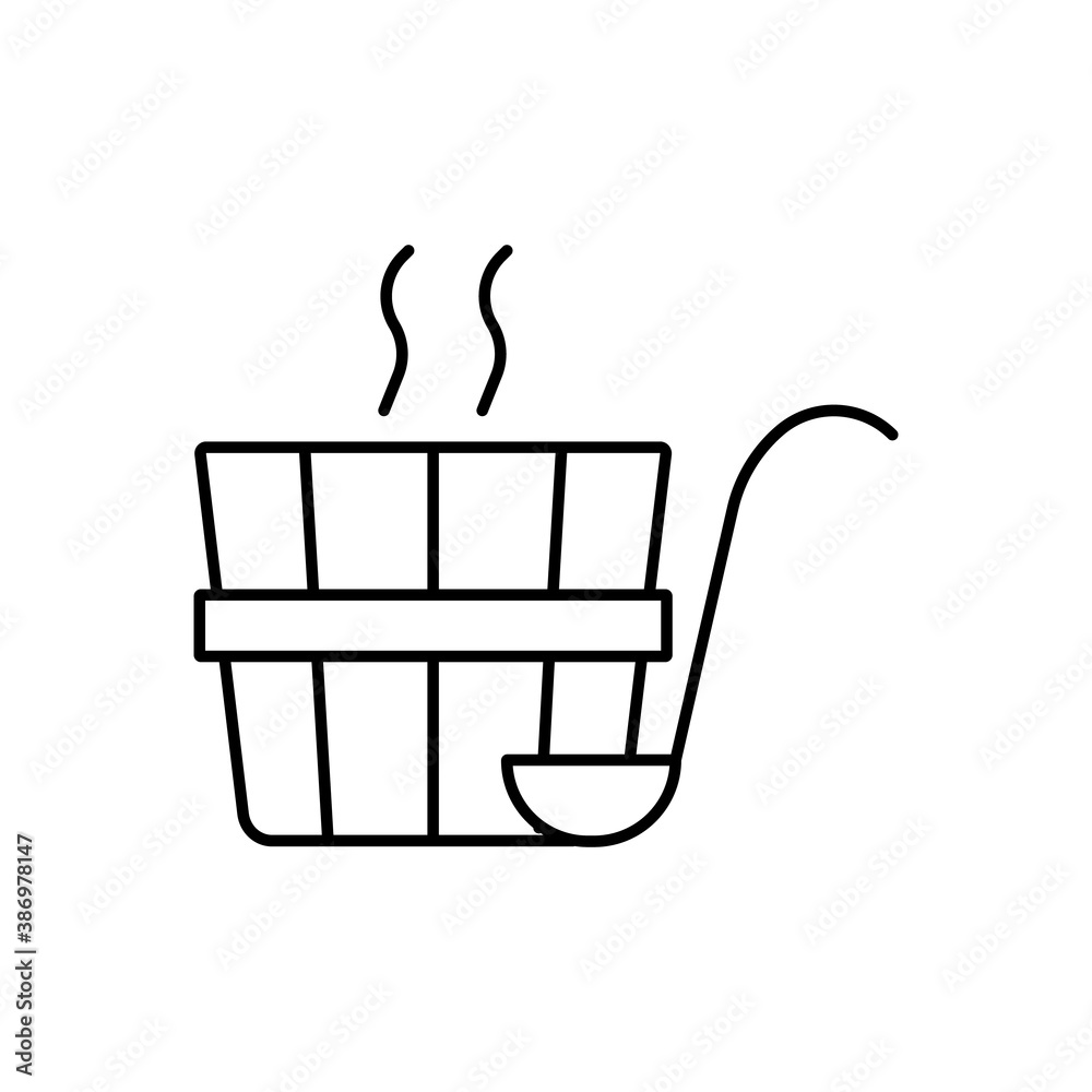 pail and ladle icon element of bathhouse icon for mobile concept and web apps. Thin line pail and ladle icon can be used for web and mobile. Premium icon on white background pail and ladle icon element of bathhouse icon for mobile concept and web apps. Thin line pail and ladle icon can be used for web and mobile. Premium icon on white background