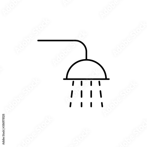shower icon element of bathhouse icon for mobile concept and web apps. Thin line shower icon can be used for web and mobile. Premium icon on white background