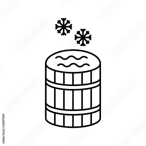 sauna barrel with cold water icon element of bathhouse icon for mobile concept and web apps. Thin line sauna barrel icon can be used for web and mobile. Premium icon on white background