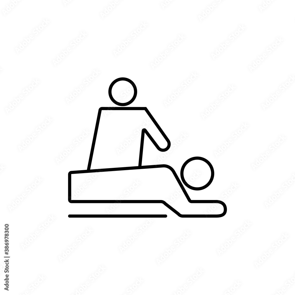 massage icon element of bathhouse icon for mobile concept and web apps. Thin line massage icon can be used for web and mobile. Premium icon on white background