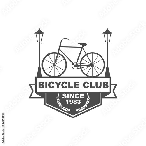 Vector logo, badge, symbol, icon template design for Bicycle Club or Bicycle Shop

 photo