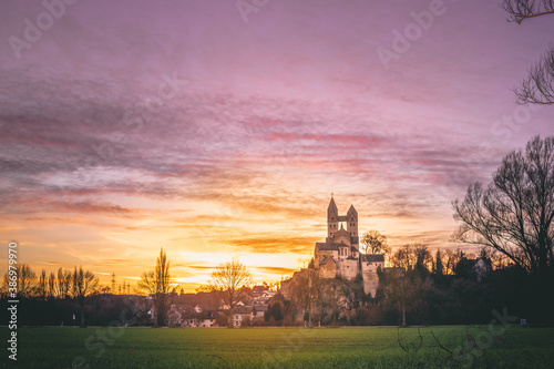 Kiche in a beautiful landscape in Germany, beautiful surroundings, great colors for sunset