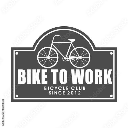 Vector logo, badge, symbol, icon template design for Bicycle Club or Bicycle Shop
 photo