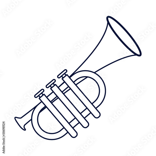 trumpet musical instrument line style icon