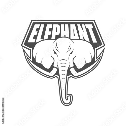 Vector logo, badge, symbol, icon template design with Elephant Theme
