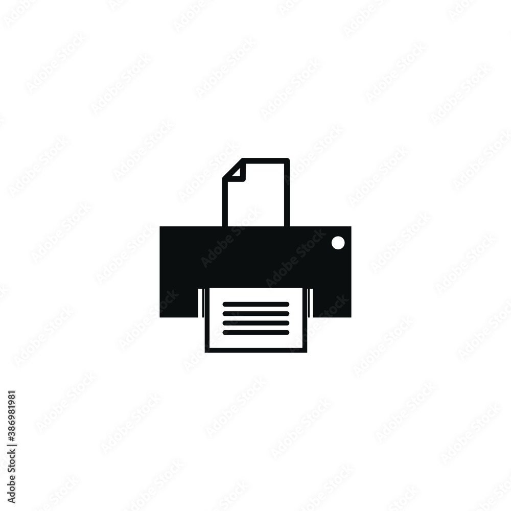 Black fax, printer isolated on white background EPS Vector