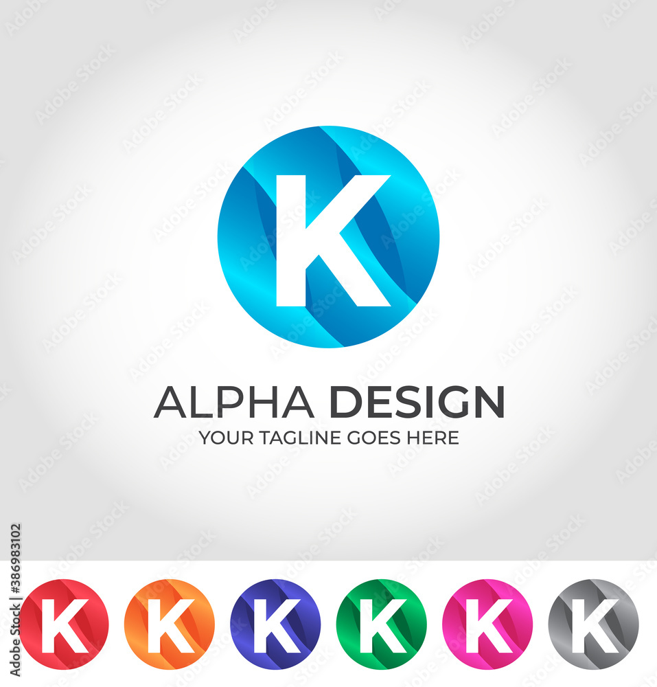 Obraz premium K Alphabet Creative Logo Design Concept