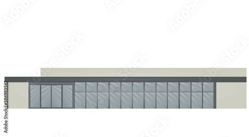Business building with automatic door. vector